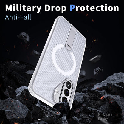 For Galaxy A27 5G kalebol Honeycomb Cooling MagSafe Holder Phone Case - Frosted Transparent - EDA008482415D