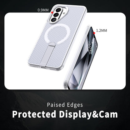 For Galaxy A27 5G kalebol Honeycomb Cooling MagSafe Holder Phone Case - Frosted Transparent - EDA008482415D