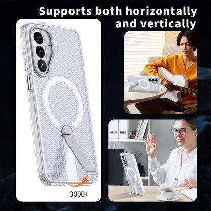 For Galaxy A27 5G kalebol Honeycomb Cooling MagSafe Holder Phone Case - Frosted Transparent - EDA008482415D