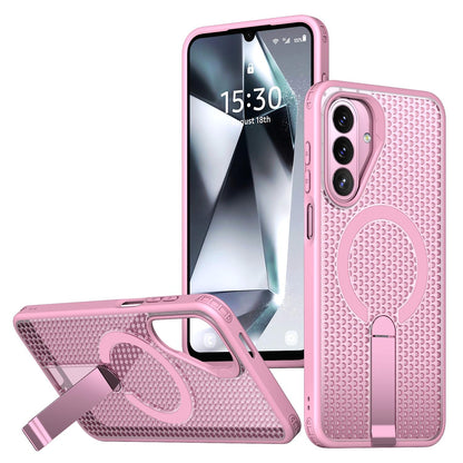 For Galaxy A27 5G kalebol Honeycomb Cooling MagSafe Holder Phone Case - Pink - EDA008482415E