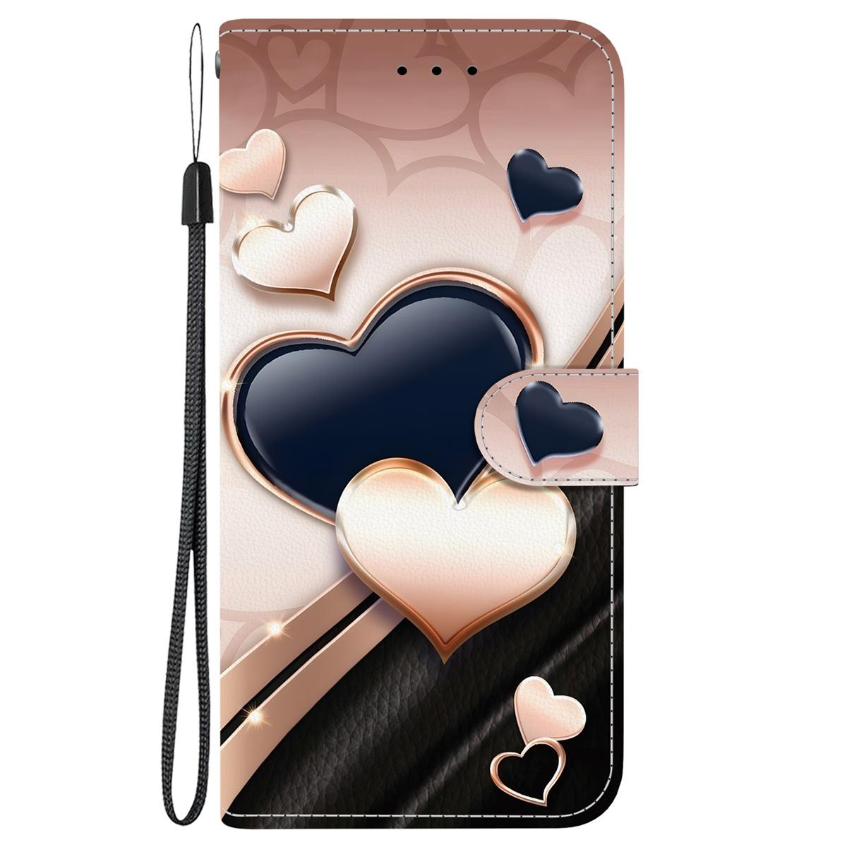 For Redmi K90 / Xiaomi Poco F8 Pro 5G Crystal Texture Colored Drawing Leather Phone Case - Love Heart - EDA008484438A
