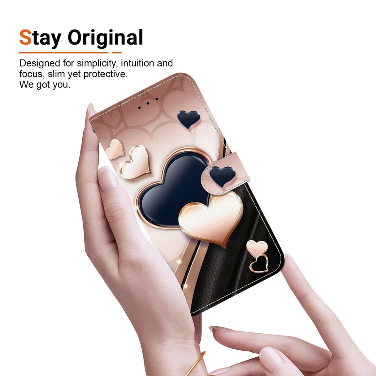 For Redmi K90 / Xiaomi Poco F8 Pro 5G Crystal Texture Colored Drawing Leather Phone Case - Love Heart - EDA008484438A