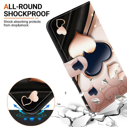For Redmi K90 / Xiaomi Poco F8 Pro 5G Crystal Texture Colored Drawing Leather Phone Case - Love Heart - EDA008484438A