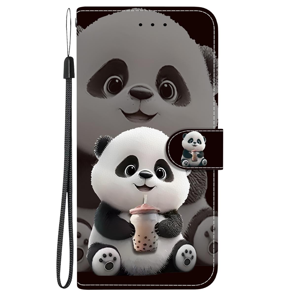 For Redmi K90 / Xiaomi Poco F8 Pro 5G Crystal Texture Colored Drawing Leather Phone Case - Milk Tea Bear - EDA008484438B