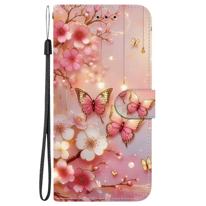 For Redmi K90 / Xiaomi Poco F8 Pro 5G Crystal Texture Colored Drawing Leather Phone Case - Lantern Butterflies - EDA008484438E