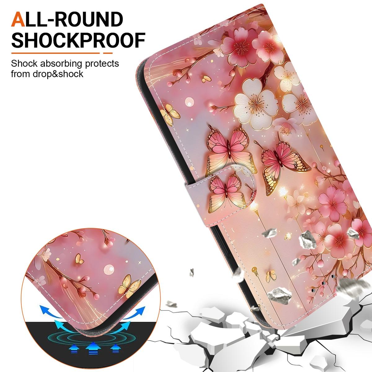 For Redmi K90 / Xiaomi Poco F8 Pro 5G Crystal Texture Colored Drawing Leather Phone Case - Lantern Butterflies - EDA008484438E