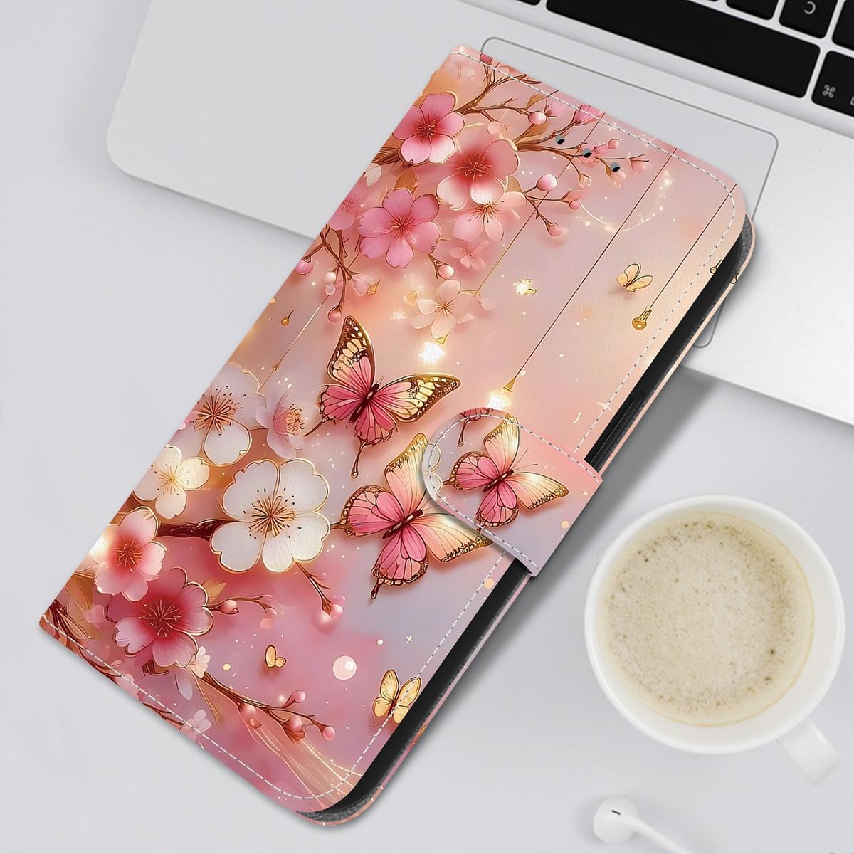 For Redmi K90 / Xiaomi Poco F8 Pro 5G Crystal Texture Colored Drawing Leather Phone Case - Lantern Butterflies - EDA008484438E