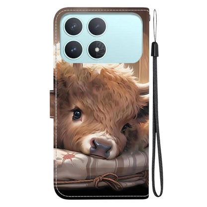 For Redmi K90 / Xiaomi Poco F8 Pro 5G Crystal Texture Colored Drawing Leather Phone Case - Calf - EDA008484438F
