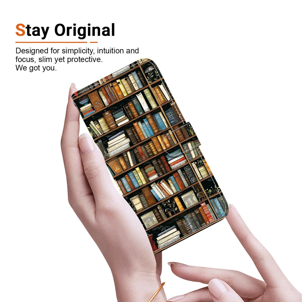 For Redmi K90 / Xiaomi Poco F8 Pro 5G Crystal Texture Colored Drawing Leather Phone Case - Bookshelf - EDA008484438H