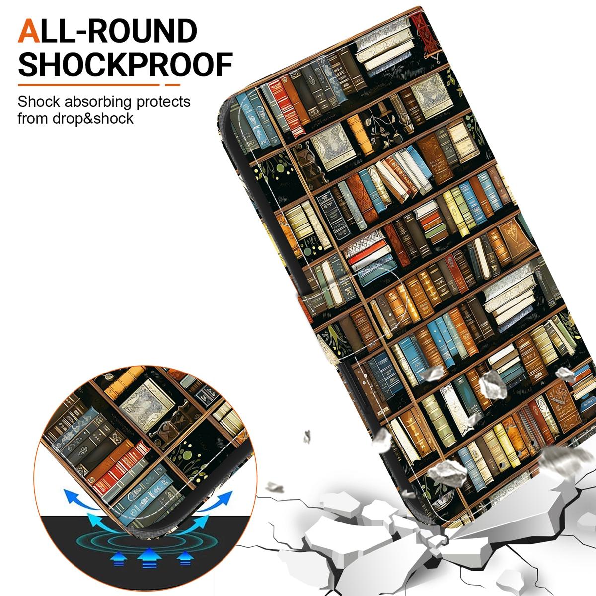 For Redmi K90 / Xiaomi Poco F8 Pro 5G Crystal Texture Colored Drawing Leather Phone Case - Bookshelf - EDA008484438H