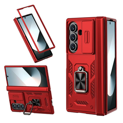 For Galaxy Z Fold8 Ultra 5G Kalebol Sliding Window Hinge Phone Case with Ring Stand - Red - EDA008485808B