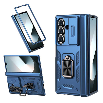 For Galaxy Z Fold8 Ultra 5G Kalebol Sliding Window Hinge Phone Case with Ring Stand - Blue - EDA008485808C
