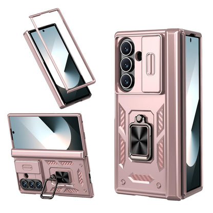 For Galaxy Z Fold8 Ultra 5G Kalebol Sliding Window Hinge Phone Case with Ring Stand - Rose Gold - EDA008485808E