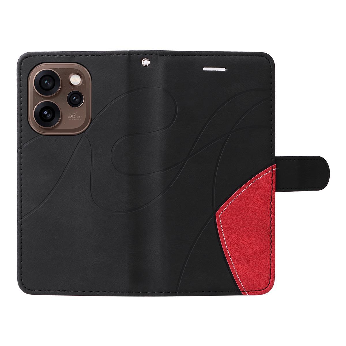 For Huawei Pura 90 5G Dual-color Splicing Flip Leather Phone Case - Black - EDA008491705C