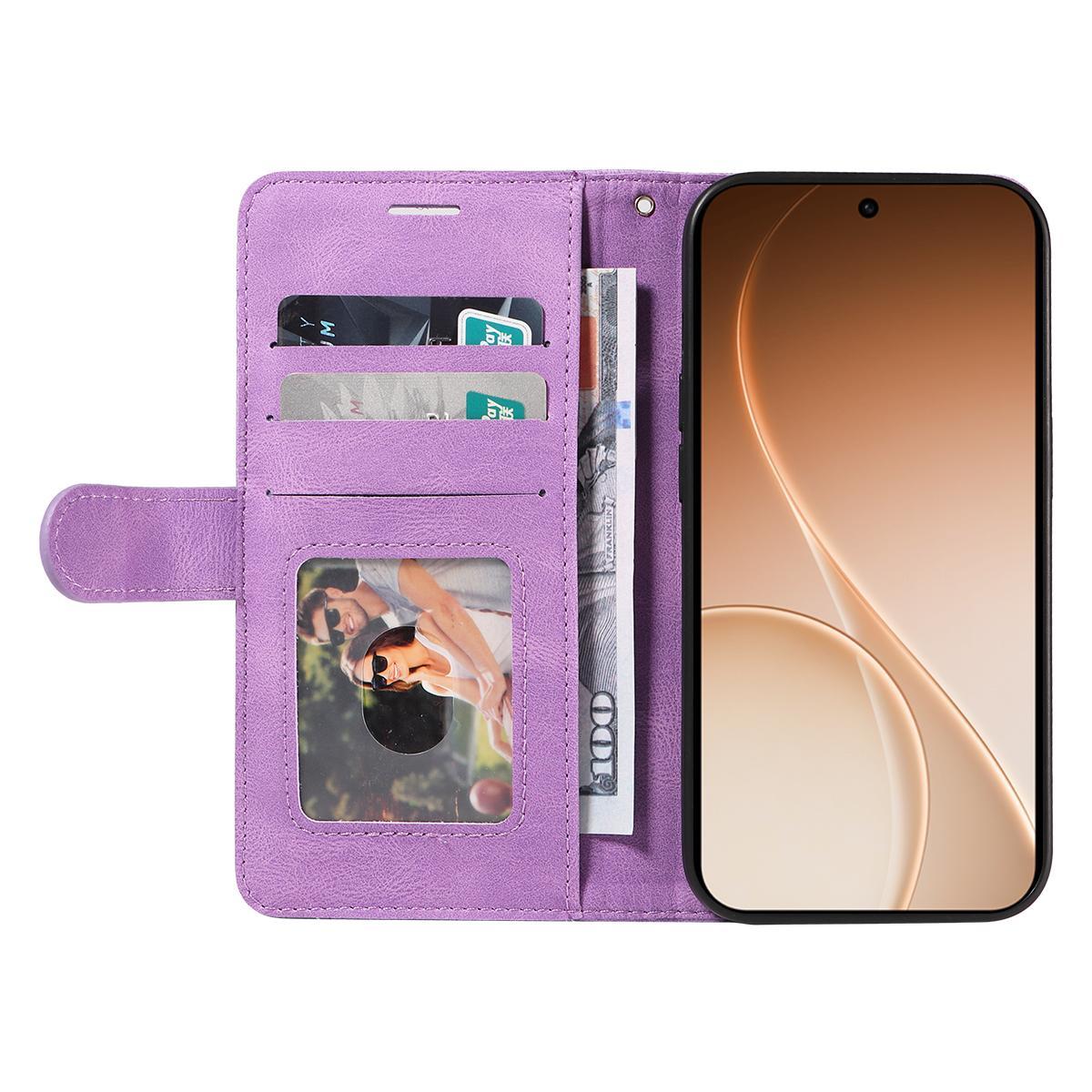 For Huawei Pura 90 5G Dual-color Splicing Flip Leather Phone Case - Purple - EDA008491705E