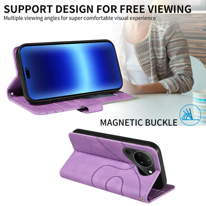 For Huawei Pura 90 5G Dual-color Splicing Flip Leather Phone Case - Purple - EDA008491705E