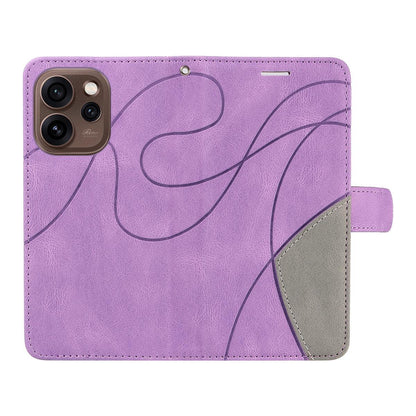 For Huawei Pura 90 5G Dual-color Splicing Flip Leather Phone Case - Purple - EDA008491705E