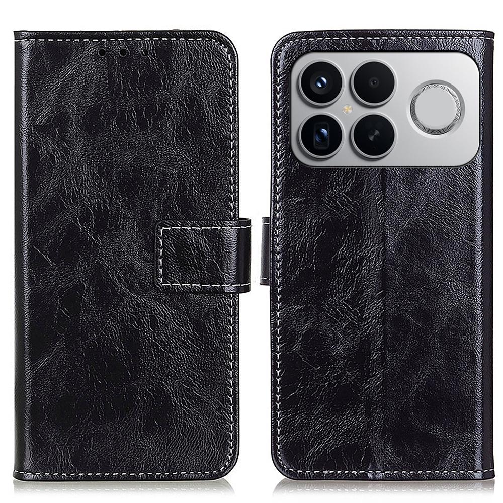 For Redmi K90 Pro Max/Poco F8 Ultra Retro Crazy Horse Texture Leather Phone Case(Black)
