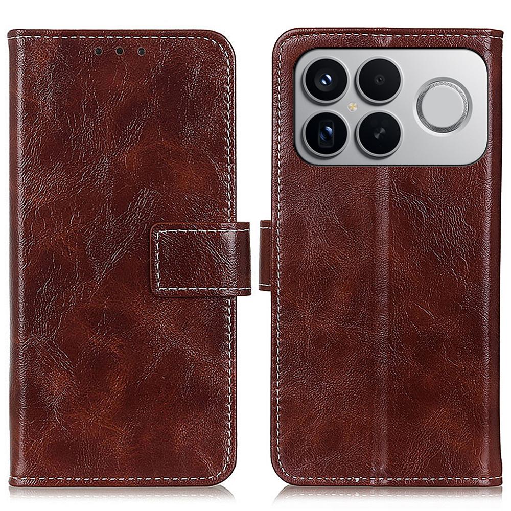 For Redmi K90 Pro Max/Poco F8 Ultra Retro Crazy Horse Texture Leather Phone Case(Brown)