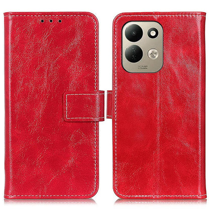 For Redmi 17 5G / 4G Global 170mm Retro Crazy Horse Texture Leather Phone Case - Red - EDA008494916C