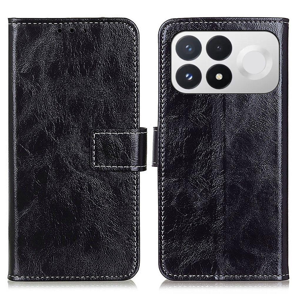 For Redmi K100 Pro 5G/Poco F9 Pro 5G Retro Crazy Horse Texture Leather Phone Case - Black - EDA008494918A