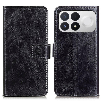 For Redmi K100 Pro 5G/Poco F9 Pro 5G Retro Crazy Horse Texture Leather Phone Case - Black - EDA008494918A
