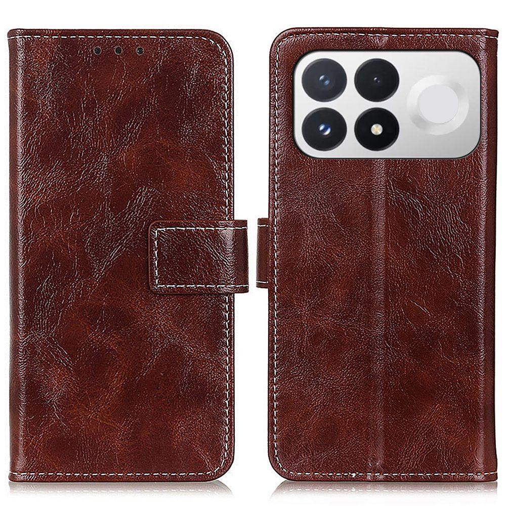 For Redmi K100 Pro 5G/Poco F9 Pro 5G Retro Crazy Horse Texture Leather Phone Case - Brown - EDA008494918B