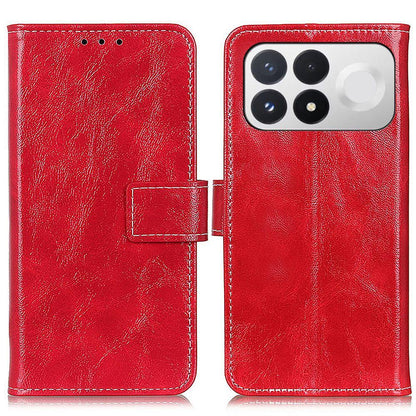 For Redmi K100 Pro 5G/Poco F9 Pro 5G Retro Crazy Horse Texture Leather Phone Case - Red - EDA008494918C