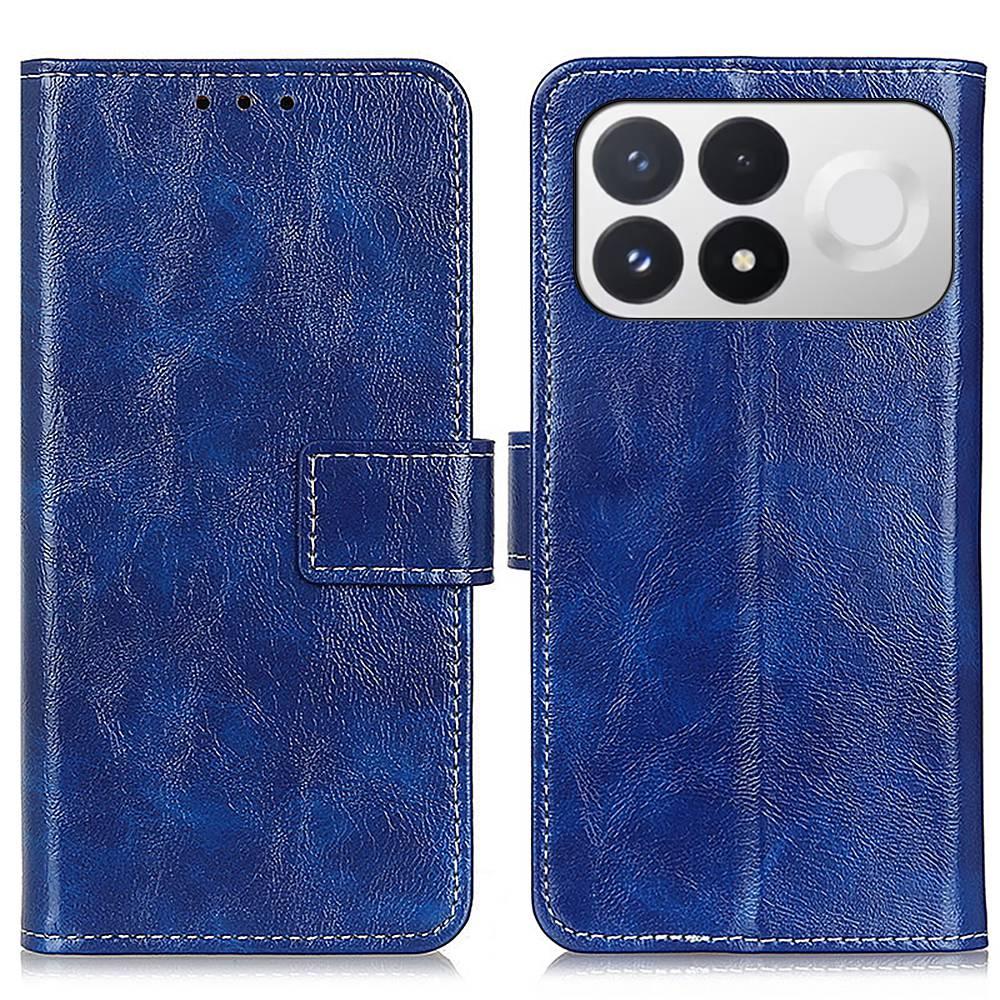For Redmi K100 Pro 5G/Poco F9 Pro 5G Retro Crazy Horse Texture Leather Phone Case - Blue - EDA008494918D