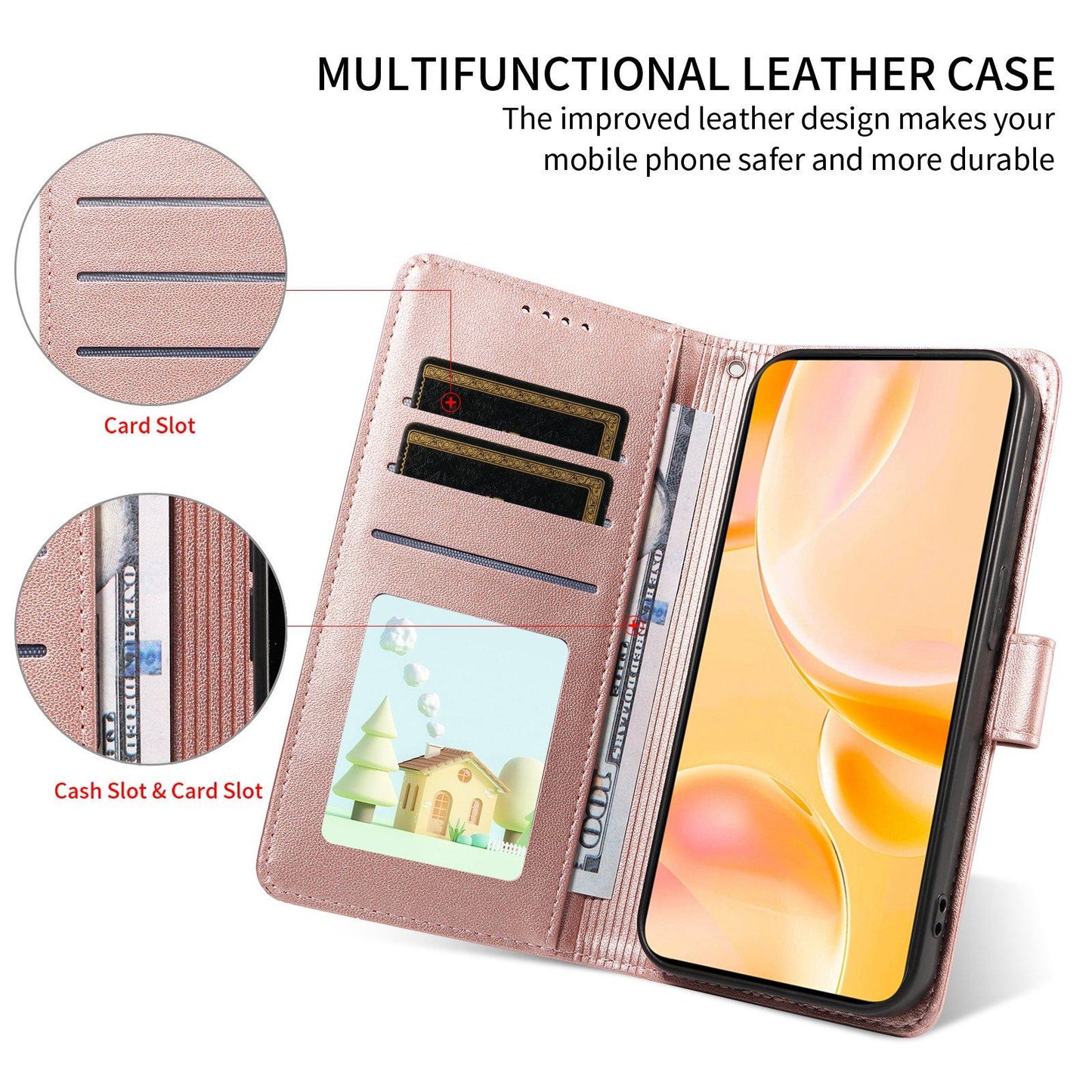 For Redmi K90 Pro Max / Poco F8 Ultra Embossed Heart Dog RFID Blocking Wallet Leather Phone Case(Rose Gold)