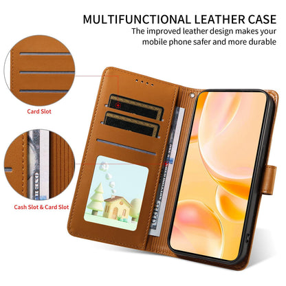 For Redmi K90 Pro Max / Poco F8 Ultra Embossed Heart Dog RFID Blocking Wallet Leather Phone Case(Brown)