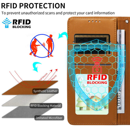 For Redmi K90 Pro Max / Poco F8 Ultra Embossed Heart Dog RFID Blocking Wallet Leather Phone Case(Brown)