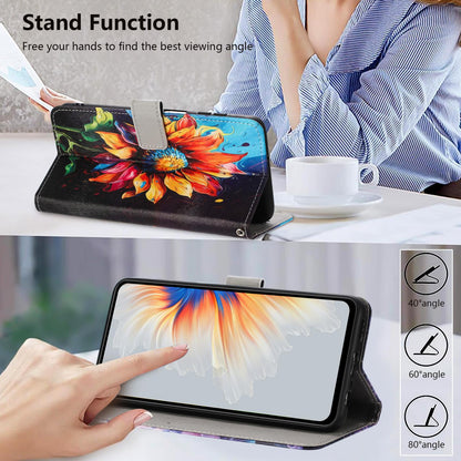 For Redmi K90 Pro Max / Poco F8 Ultra Color Drawing Pattern Leather Phone Case(Sunflower)
