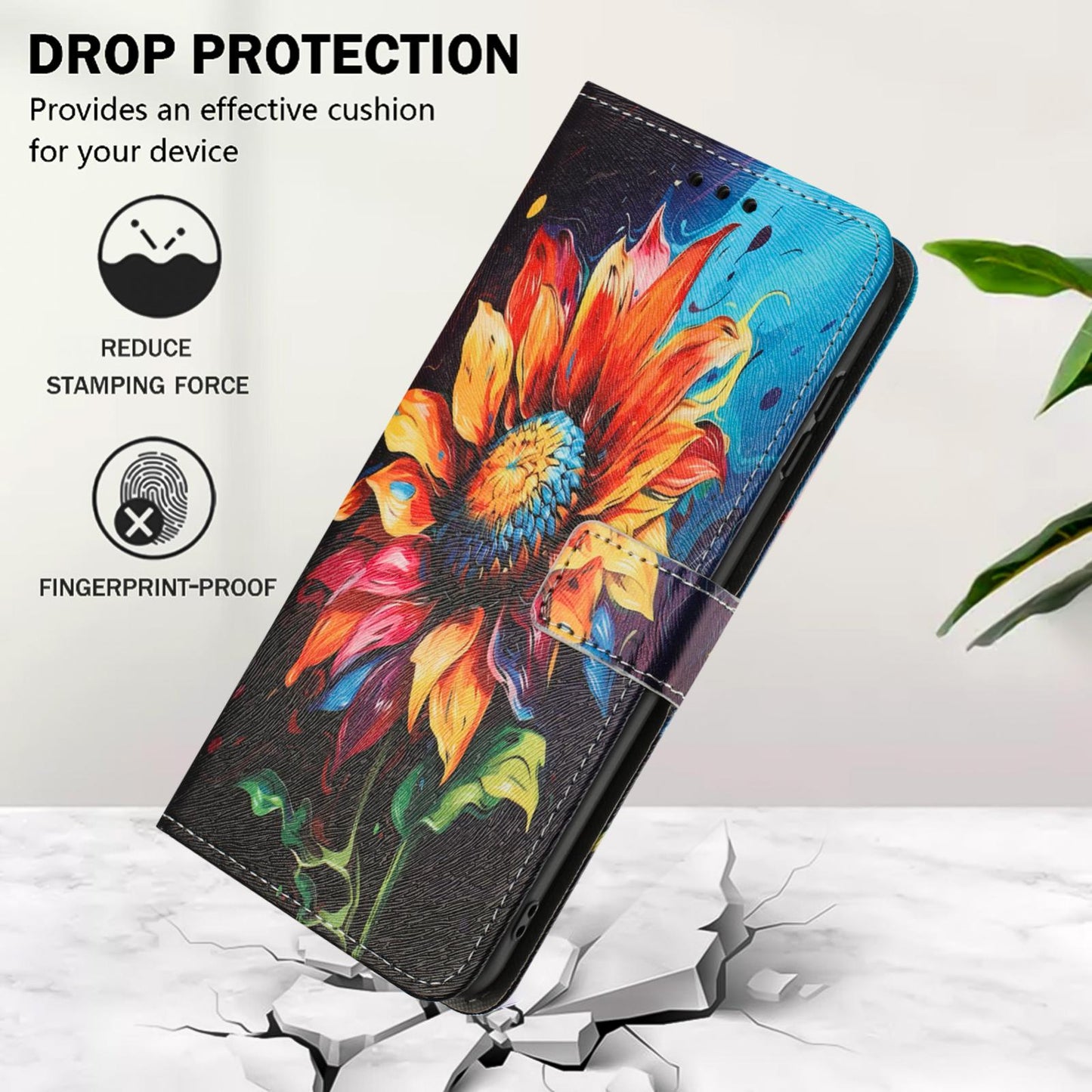 For Redmi K90 Pro Max / Poco F8 Ultra Color Drawing Pattern Leather Phone Case(Sunflower)