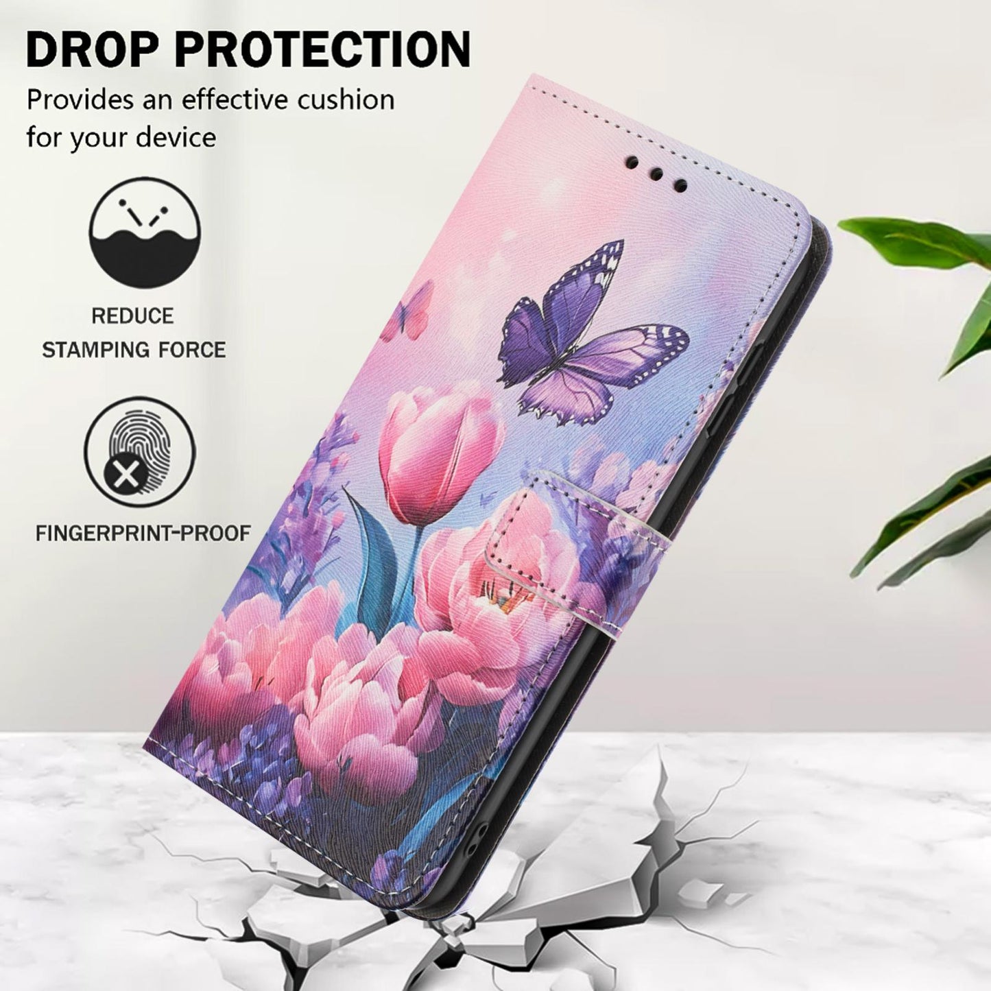 For Redmi K90 Pro Max / Poco F8 Ultra Color Drawing Pattern Leather Phone Case(Pink Butterfly)