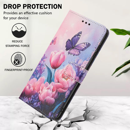 For Redmi K90 Pro Max / Poco F8 Ultra Color Drawing Pattern Leather Phone Case(Pink Butterfly)