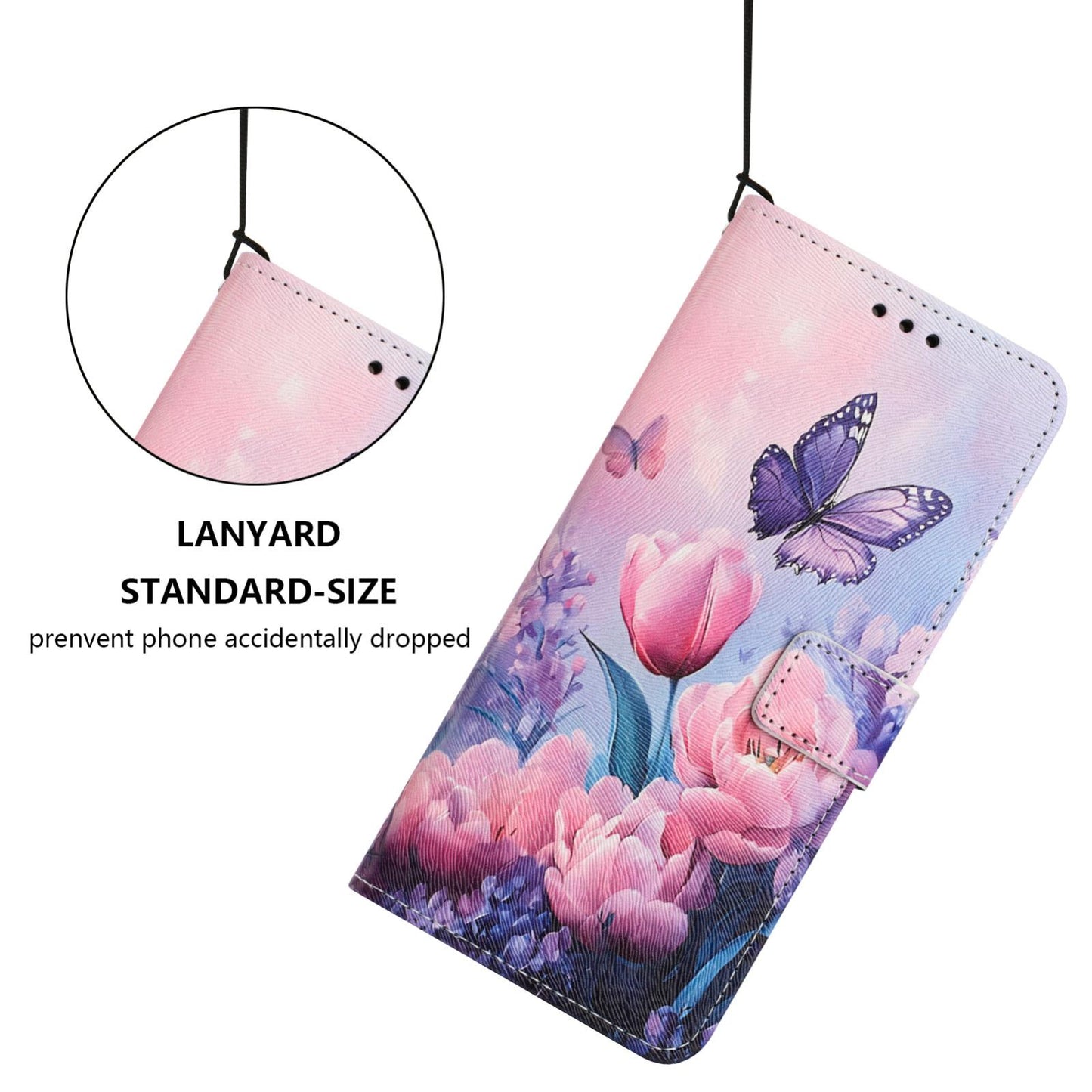 For Redmi K90 Pro Max / Poco F8 Ultra Color Drawing Pattern Leather Phone Case(Pink Butterfly)