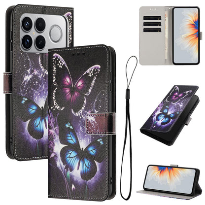 For Redmi K90 Pro Max / Poco F8 Ultra Color Drawing Pattern Leather Phone Case(Two Butterflies)