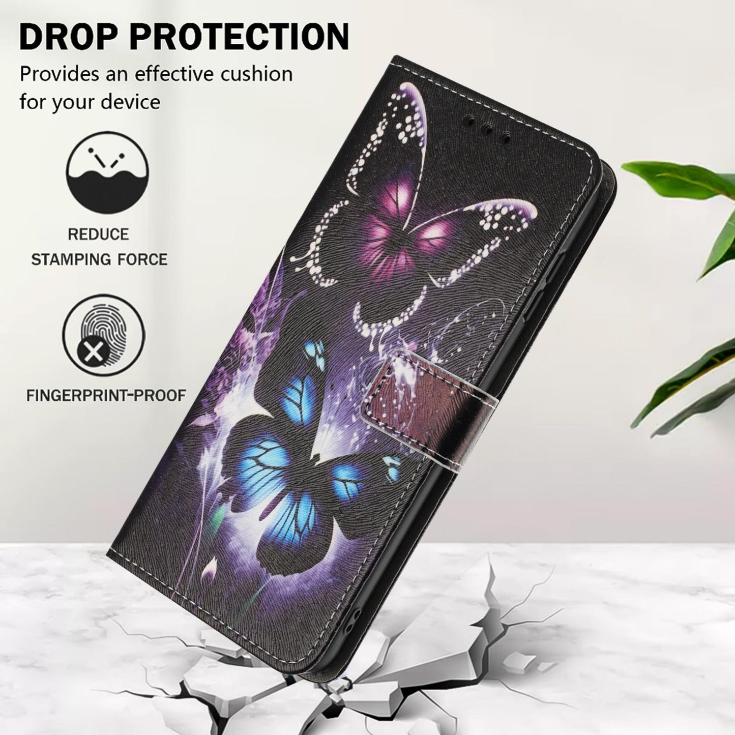 For Redmi K90 Pro Max / Poco F8 Ultra Color Drawing Pattern Leather Phone Case(Two Butterflies)