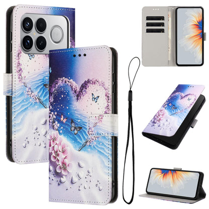 For Redmi K90 Pro Max / Poco F8 Ultra Color Drawing Pattern Leather Phone Case(Love Butterfly)