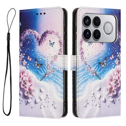 For Redmi K90 Pro Max / Poco F8 Ultra Color Drawing Pattern Leather Phone Case(Love Butterfly)