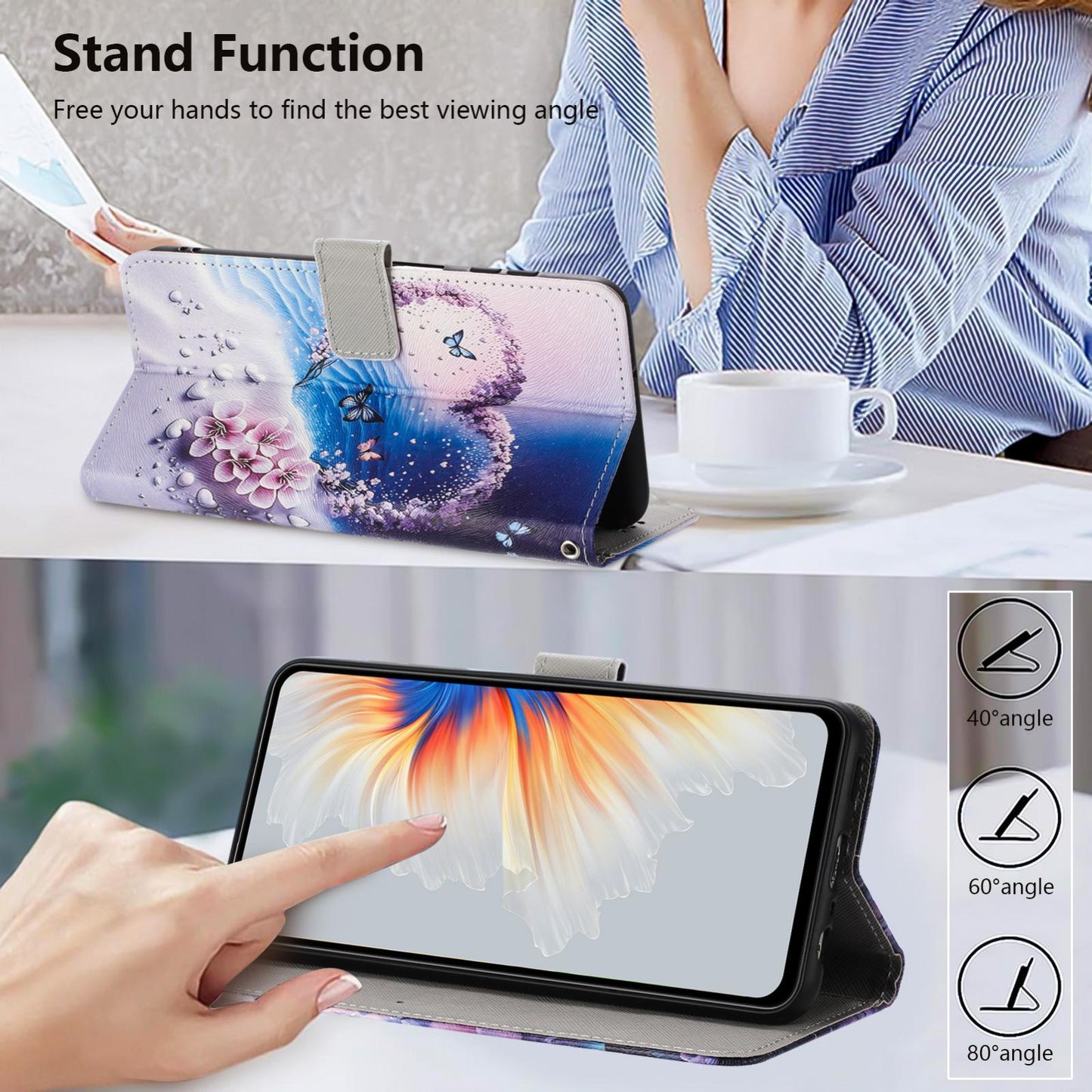 For Redmi K90 Pro Max / Poco F8 Ultra Color Drawing Pattern Leather Phone Case(Love Butterfly)