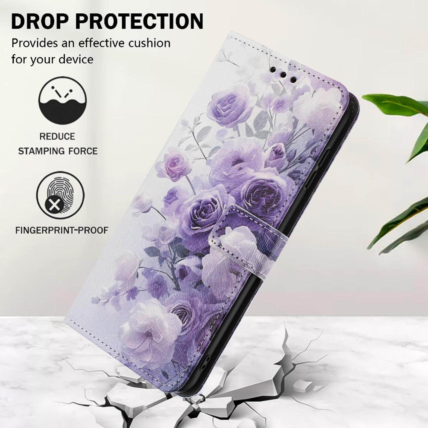 For Redmi K90 Pro Max / Poco F8 Ultra Color Drawing Pattern Leather Phone Case(Purple Rose)