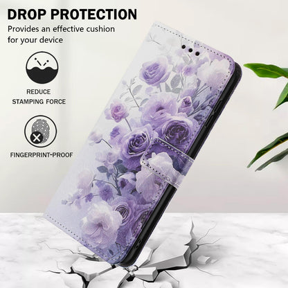 For Redmi K90 Pro Max / Poco F8 Ultra Color Drawing Pattern Leather Phone Case(Purple Rose)