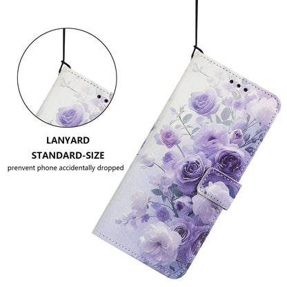 For Redmi K90 Pro Max / Poco F8 Ultra Color Drawing Pattern Leather Phone Case(Purple Rose)