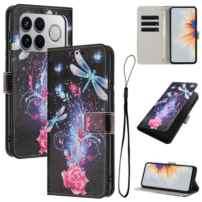 For Redmi K90 Pro Max / Poco F8 Ultra Color Drawing Pattern Leather Phone Case(Dragonfly)