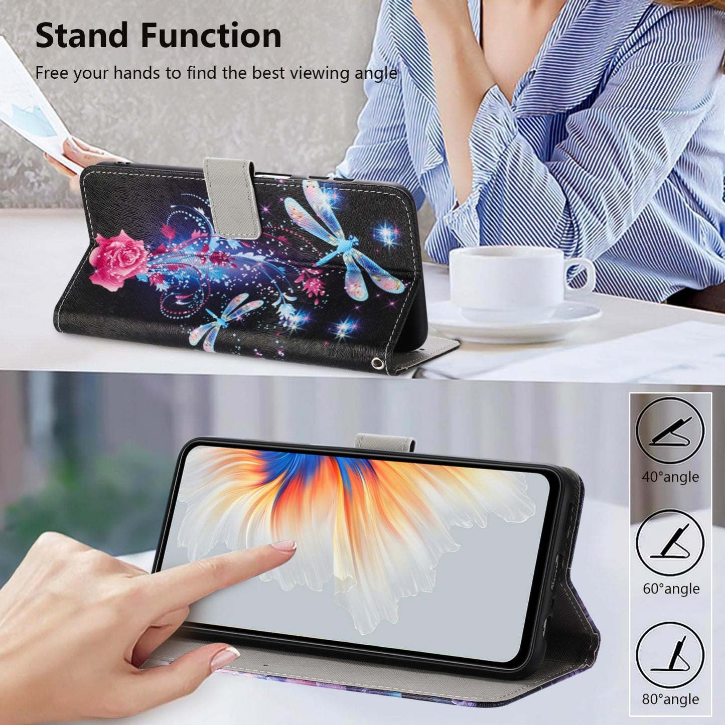 For Redmi K90 Pro Max / Poco F8 Ultra Color Drawing Pattern Leather Phone Case(Dragonfly)