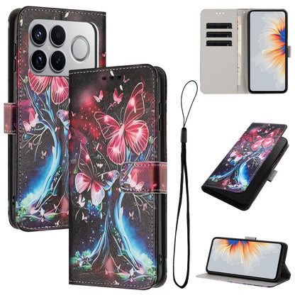 For Redmi K90 Pro Max / Poco F8 Ultra Color Drawing Pattern Leather Phone Case(Butterfly Tree)