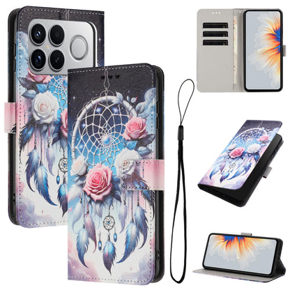 For Redmi K90 Pro Max / Poco F8 Ultra Color Drawing Pattern Leather Phone Case(Flower Wind Chime)