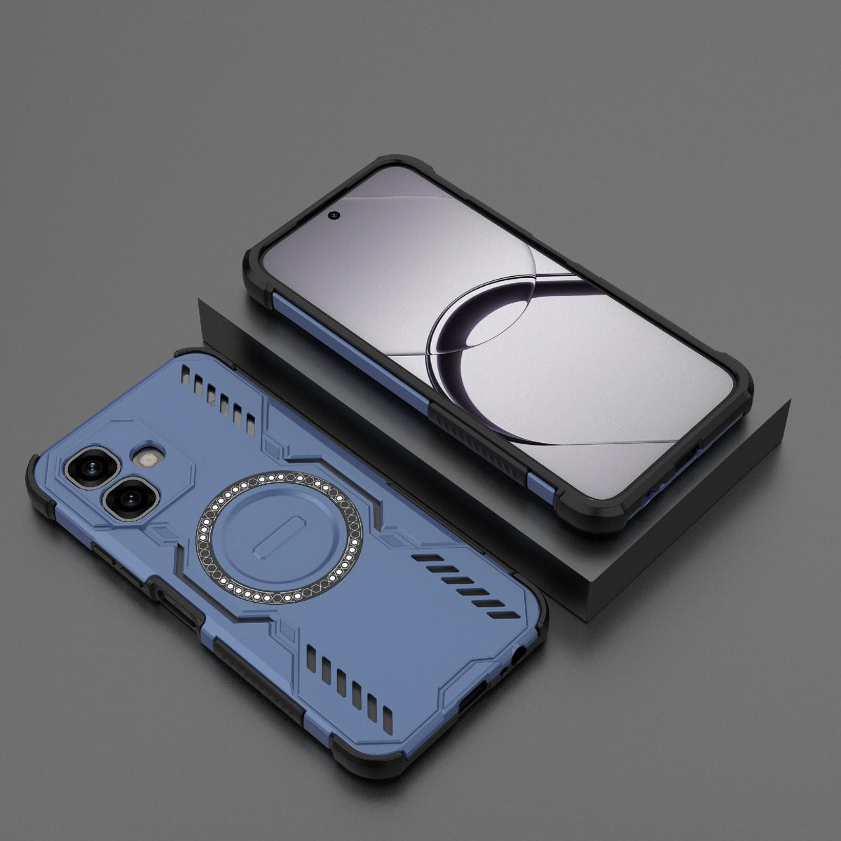 For Infinix Smart 20 4G Global Butterfly Armor MagSafe Magnetic Ring Shockproof Phone Case - Blue - EDA008508006A